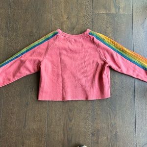 Aviator Nation Size Large Women's Striped Cropped Sweatshirt